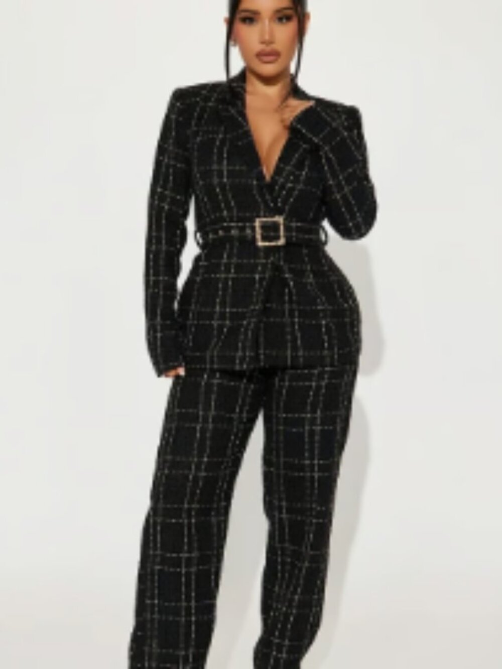 Fashion Nova In Control Tweed Pant Set